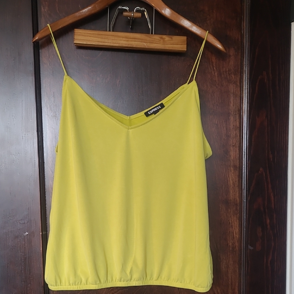 Express Bright Lime V-Neck Spaghetti Strap Camisole
